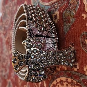 BB Simon cross silver/black belt Large